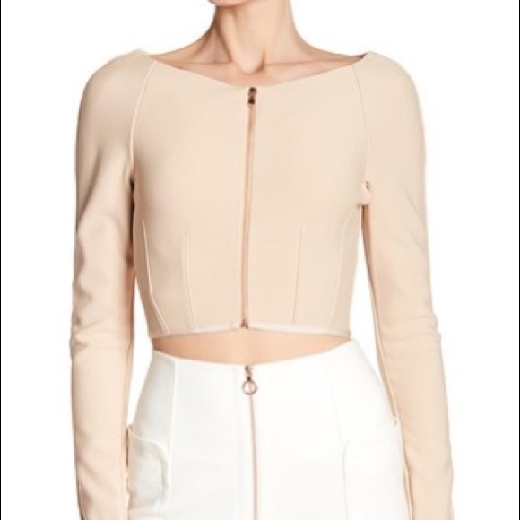 Tibi Tops - Tibi Corset Crepe Zip Top